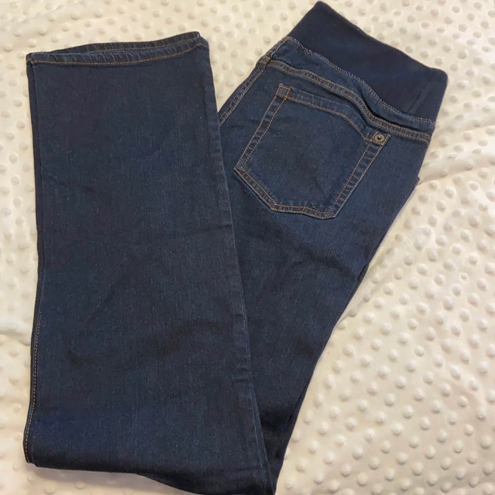 EUC Dark Wash Straight Leg Liz Lange Maternity Jeans Size 8